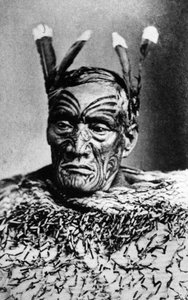 Maorimiehen muotokuva ennen vuotta 1880